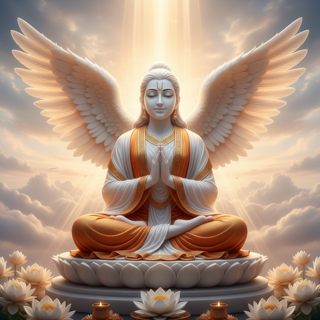 Hindu memorial angel — faith tribute