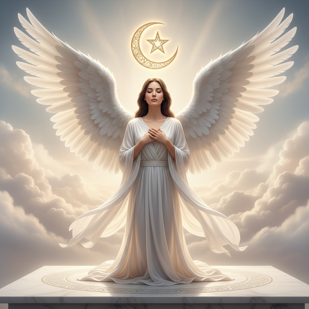 Muslim memorial angel — faith tribute