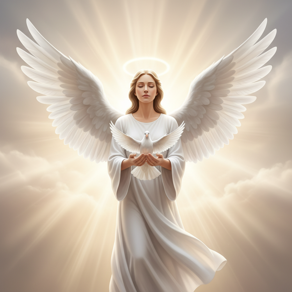 Secular memorial angel — faith tribute